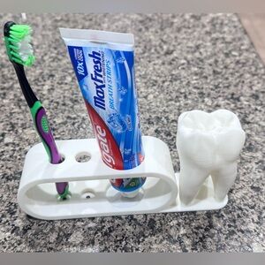 3D Printed Toothpaste & Brush Holder.